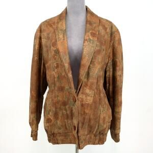 Patti Ashton by Labelle Jacket Womens Small Beige Rust Snaps Lined Coat